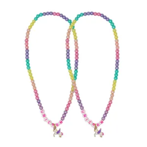 BFF Unicorn Rainbow Pearl Necklace Set