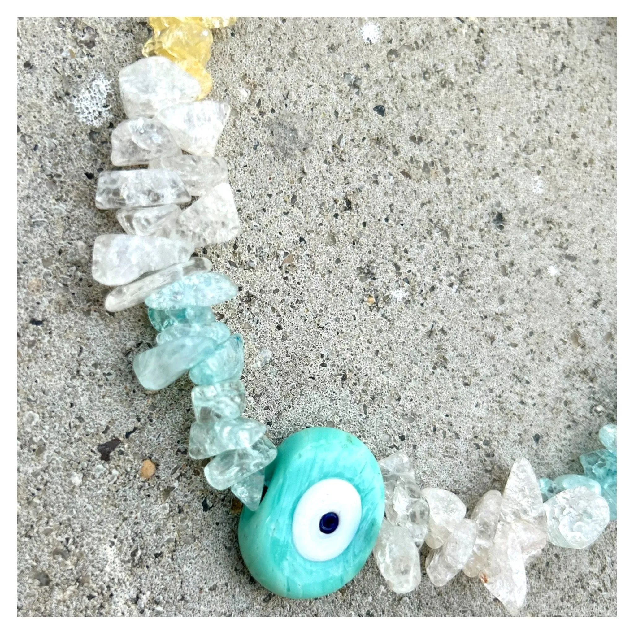 Biggie Aqua Nazar Mixed Pastel Nuggets Necklace