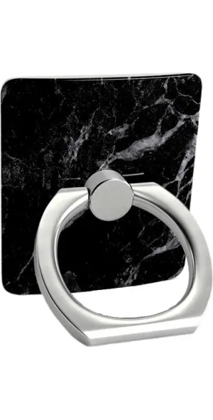 Black Pearl | Classic Black Marble Phone Ring