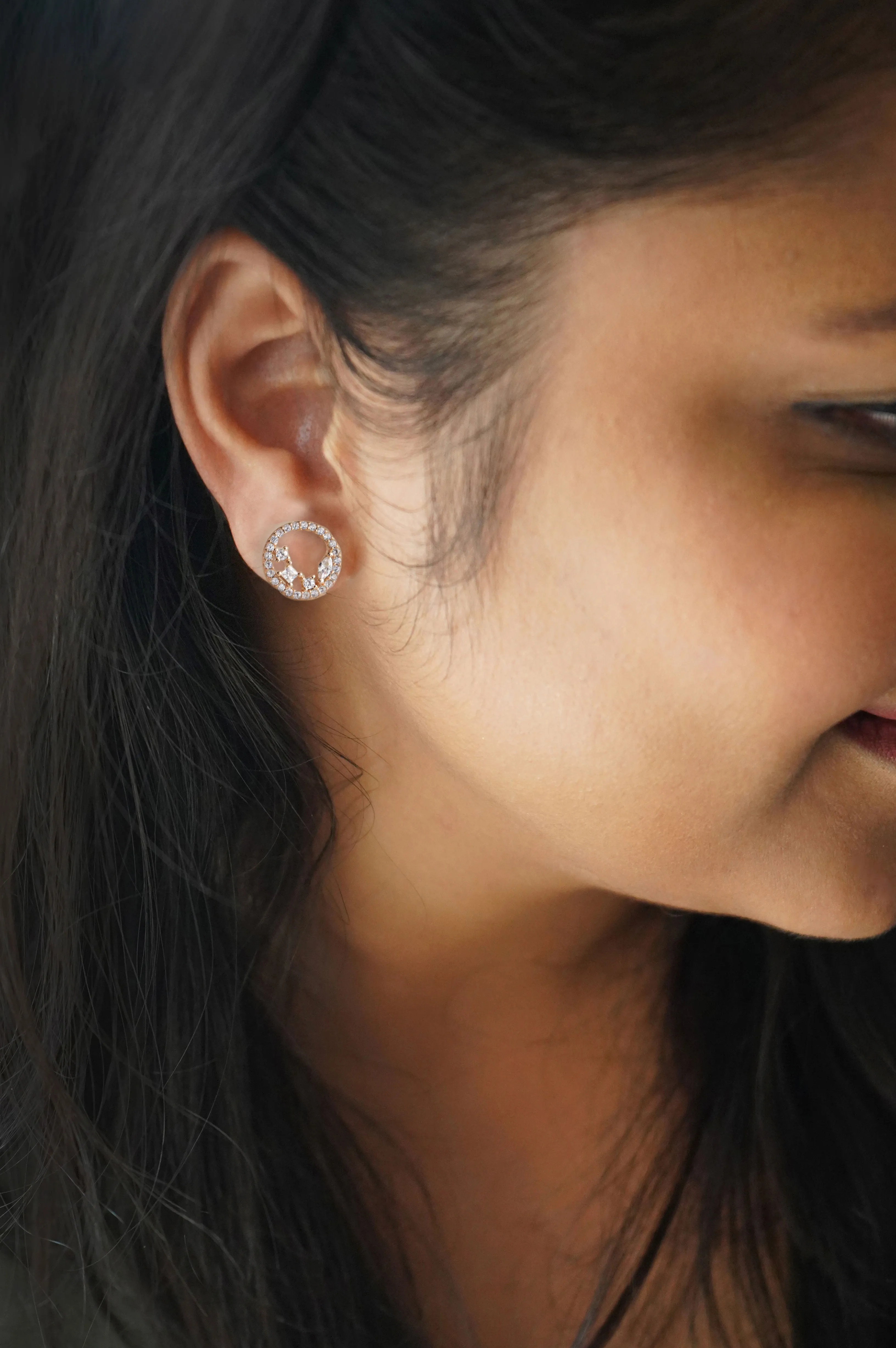 Blossom Circle Sterling Silver Stud Earrings