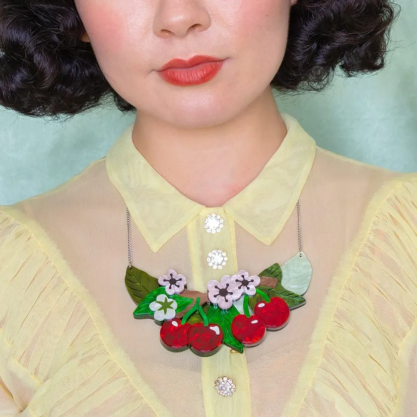 Blossoming Cherries Statement Necklace