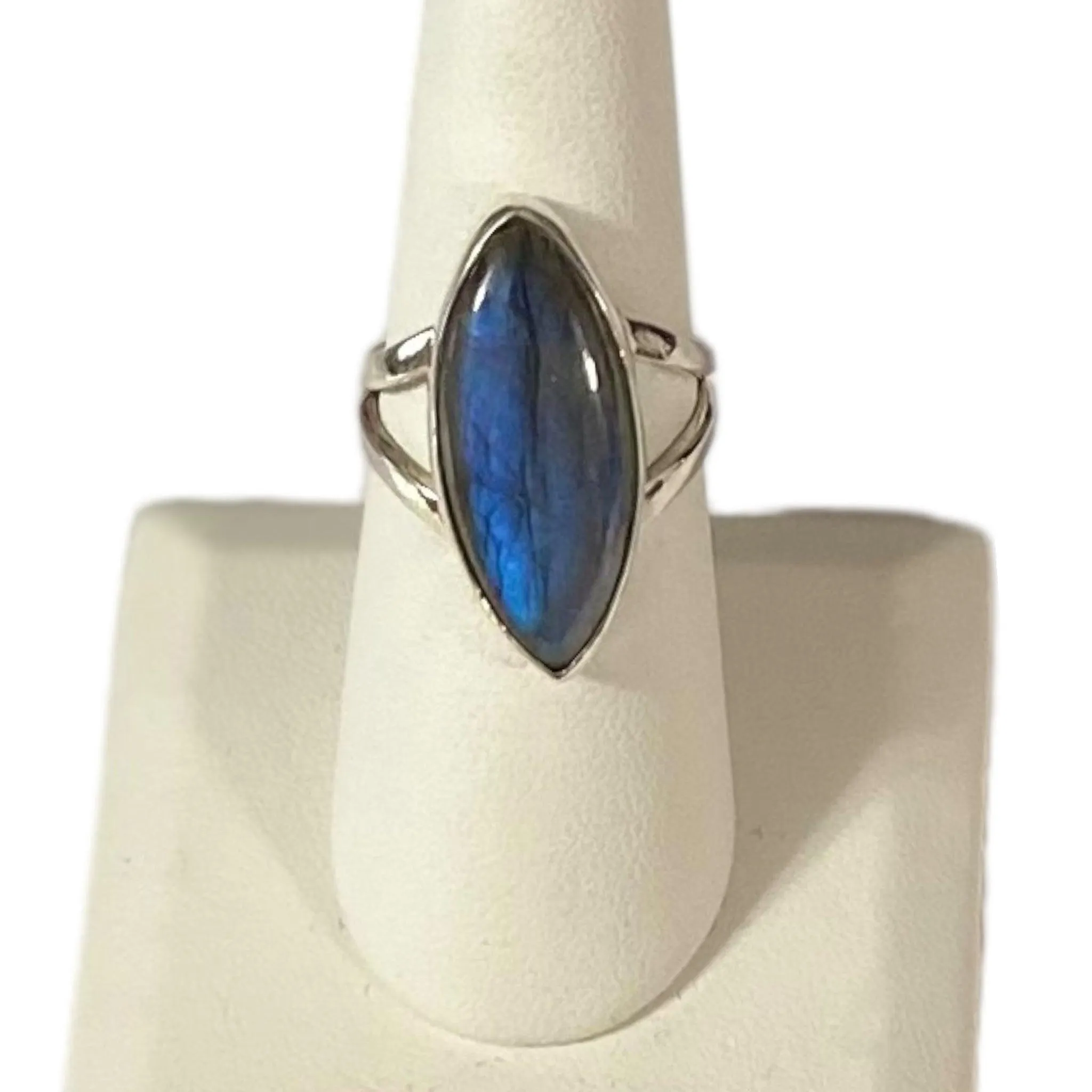 Blue Labradorite Split Band Ring