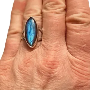 Blue Labradorite Split Band Ring