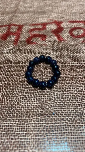 Blue Sunstone Beaded Ring