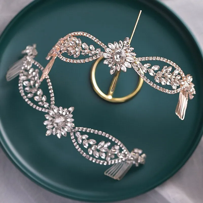 Bridal Hair Brooch Rhinestone  HBR-299