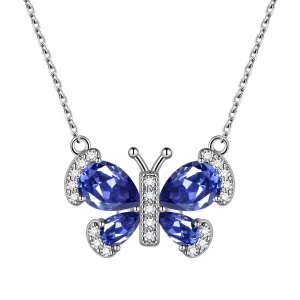 Butterfly Necklace Birthstone December Tanzanite Pendant Women Girls Jewelry Birthday Gift