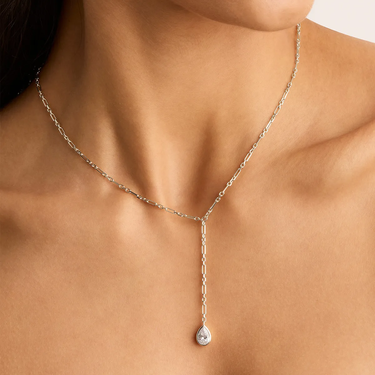 By Charlotte Adored Lariat Necklace, Silver