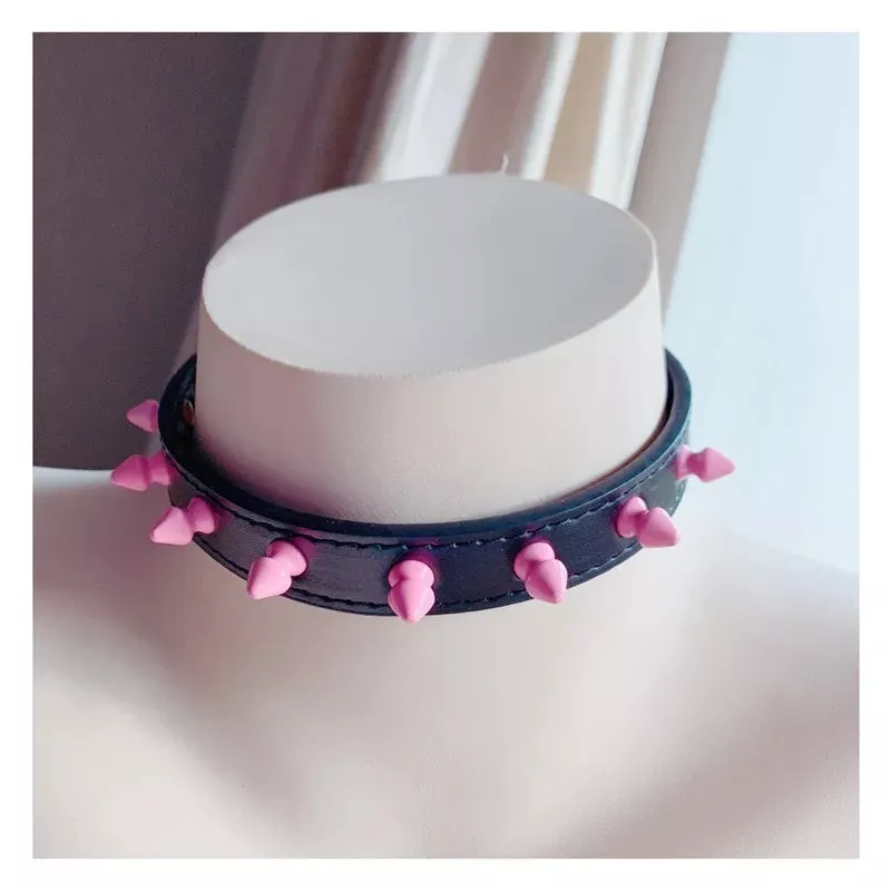 Candy Pink Spiked Choker