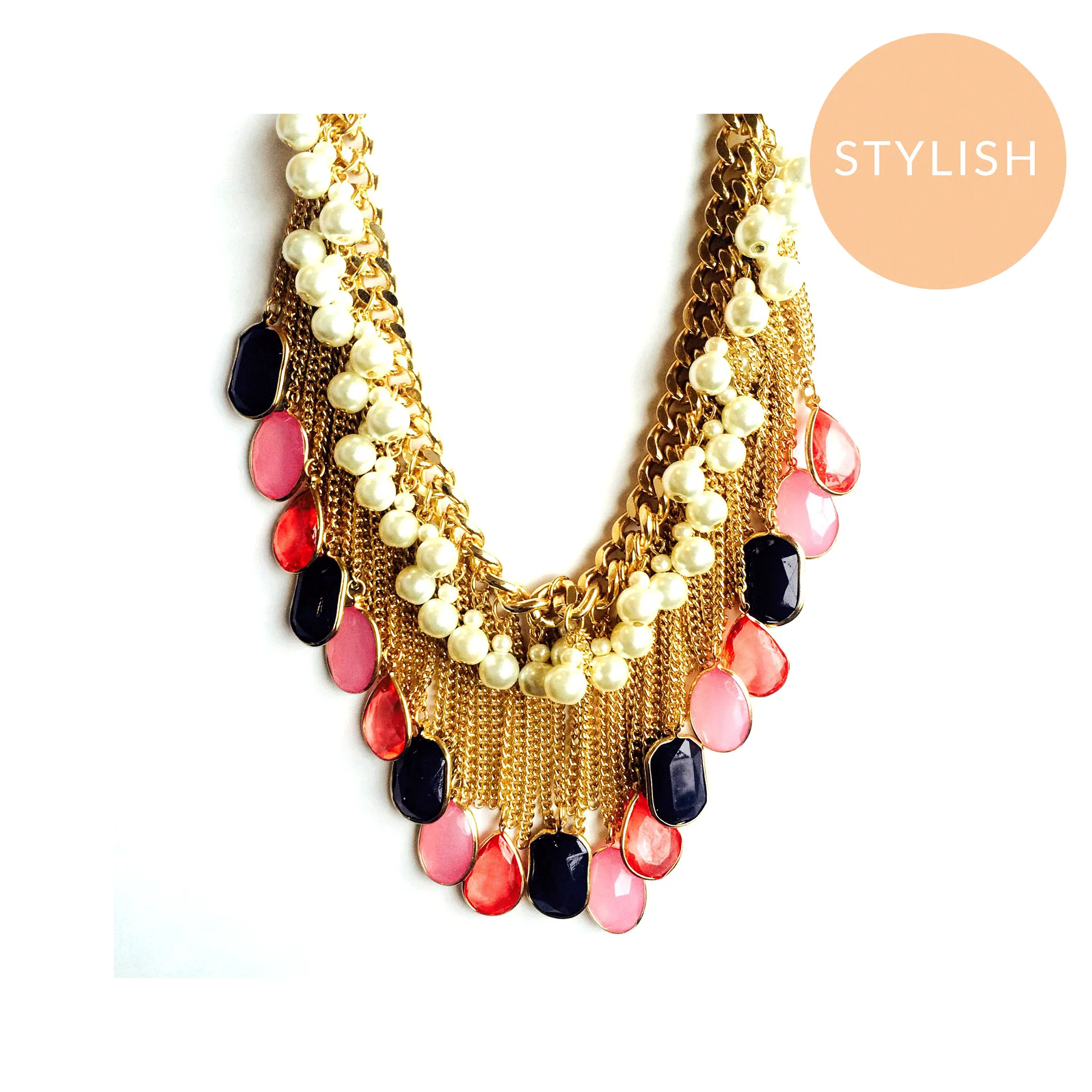 Cathy Dripping Gem Statement Necklace