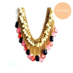 Cathy Dripping Gem Statement Necklace