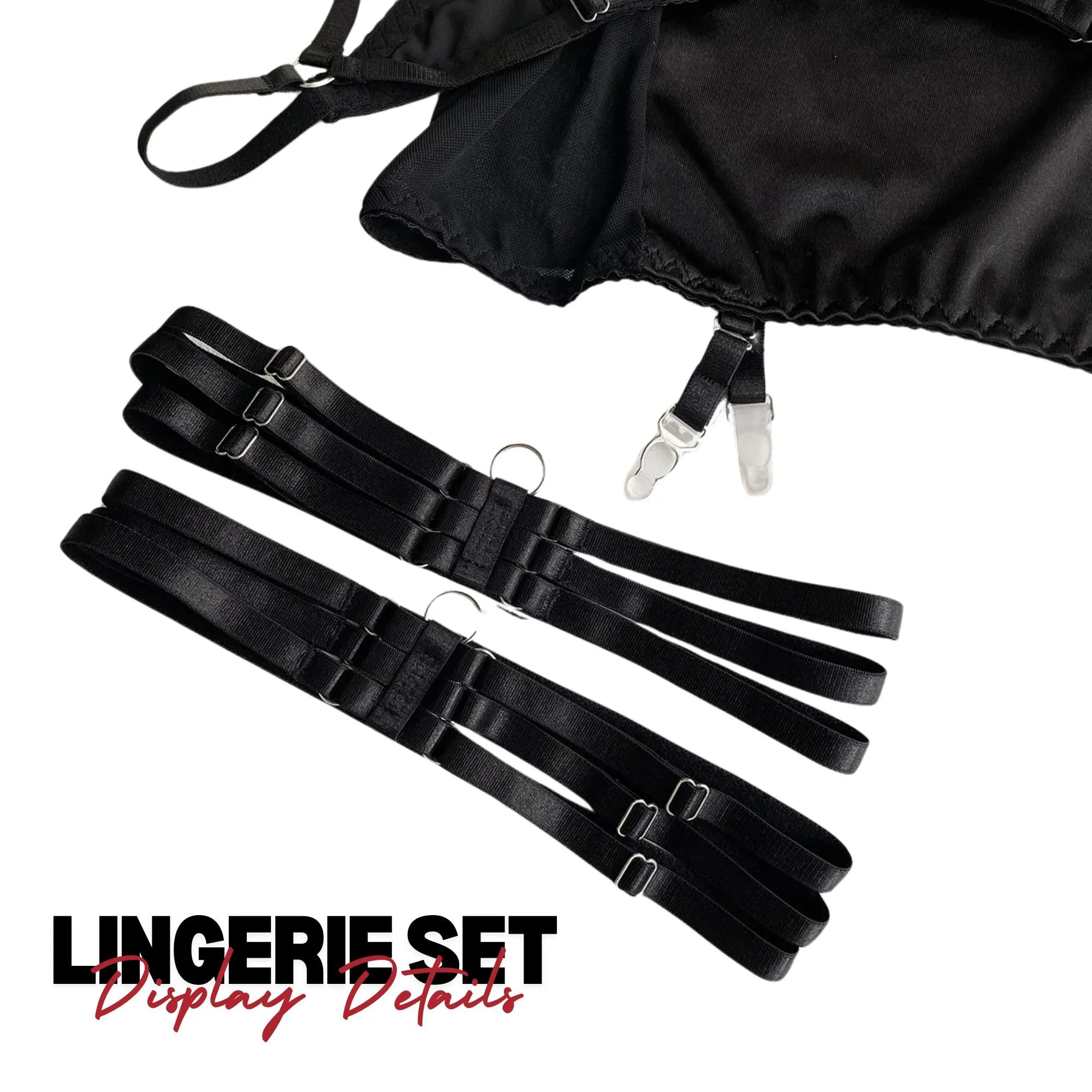 Choker Tassel 5-Piece Sexy Lingerie Set Women's Club Brief Underwear Set Garter Kit