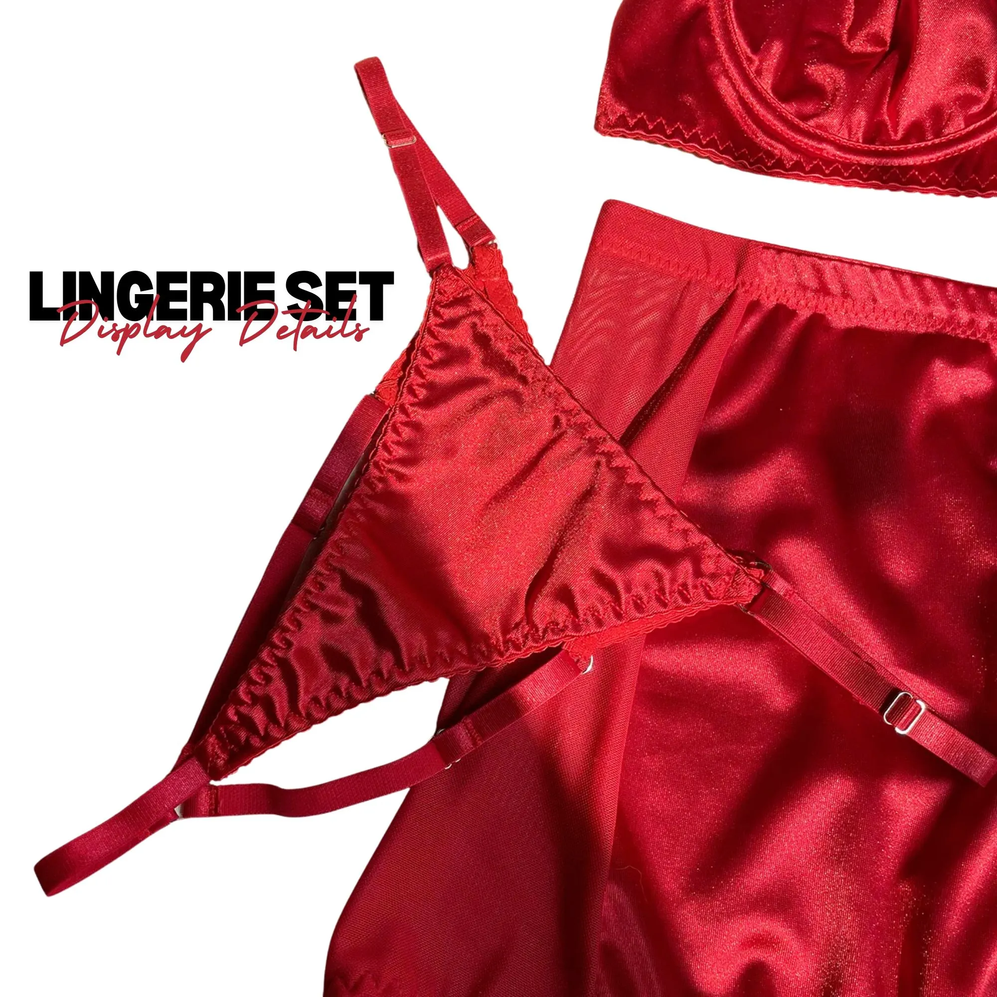 Choker Tassel 5-Piece Sexy Lingerie Set Women's Club Brief Underwear Set Garter Kit