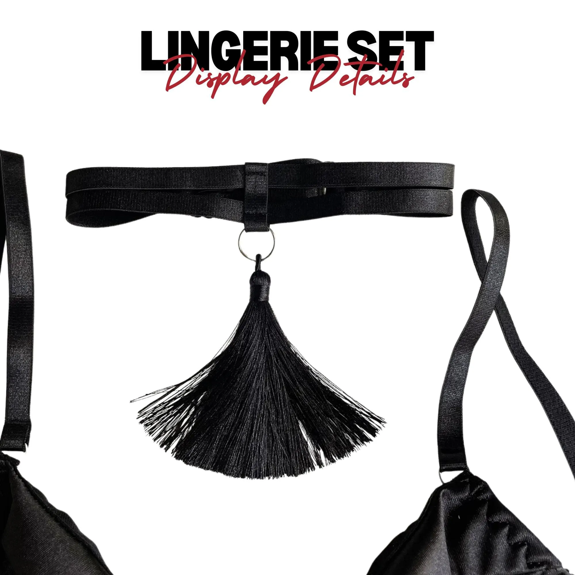 Choker Tassel 5-Piece Sexy Lingerie Set Women's Club Brief Underwear Set Garter Kit