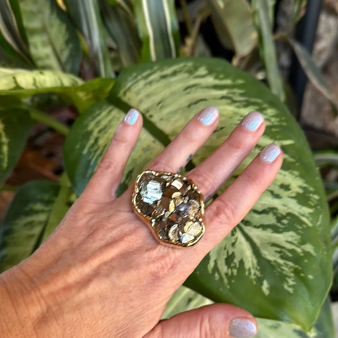 Chunky Pyrite Ring #50