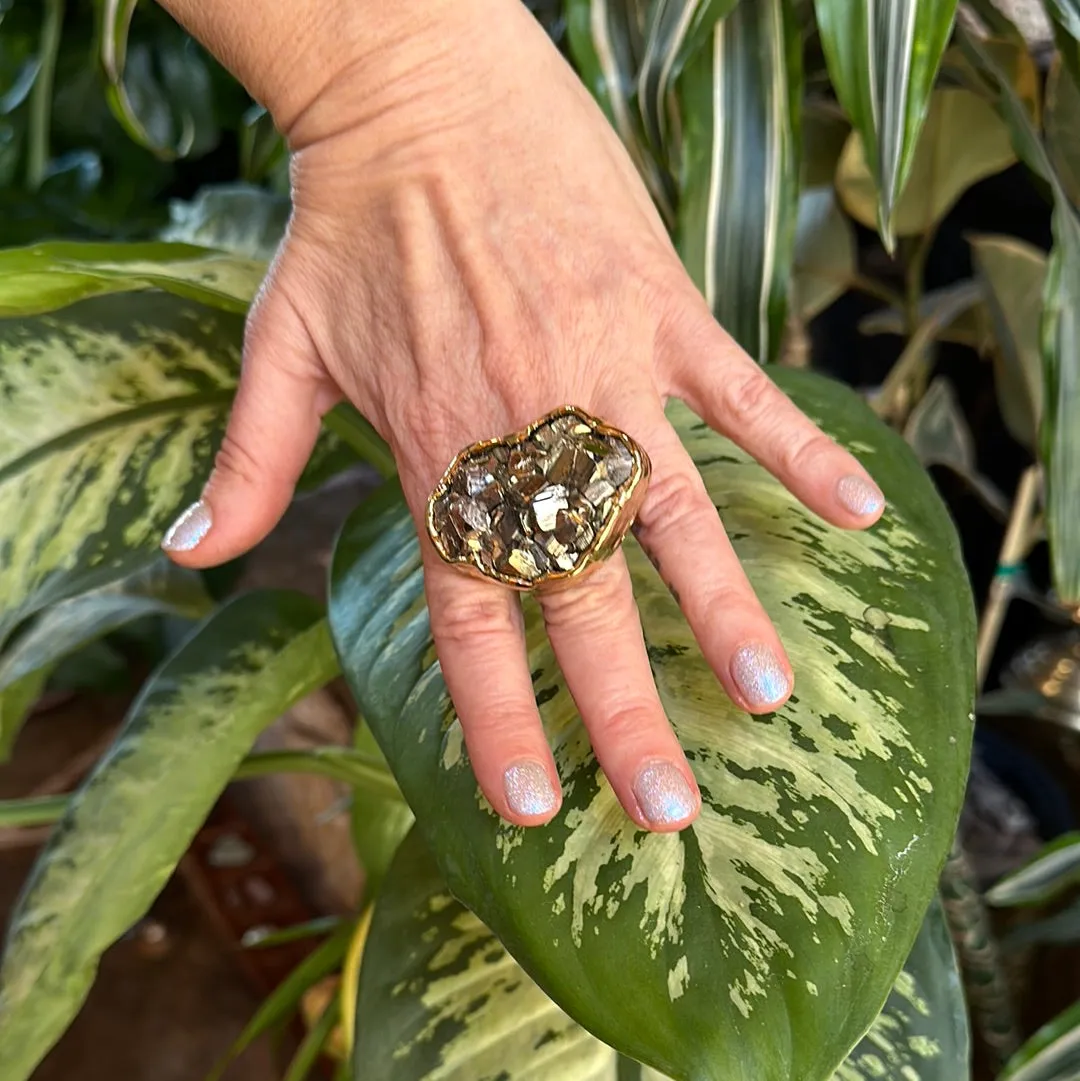 Chunky Pyrite Ring #50