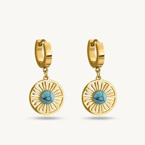 Circular Sunburst Hoop Earrings