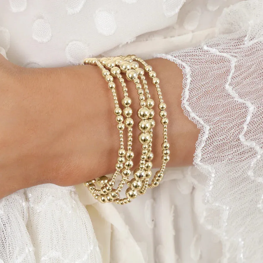 Classic Joy Pattern Bead Bracelets - Gold