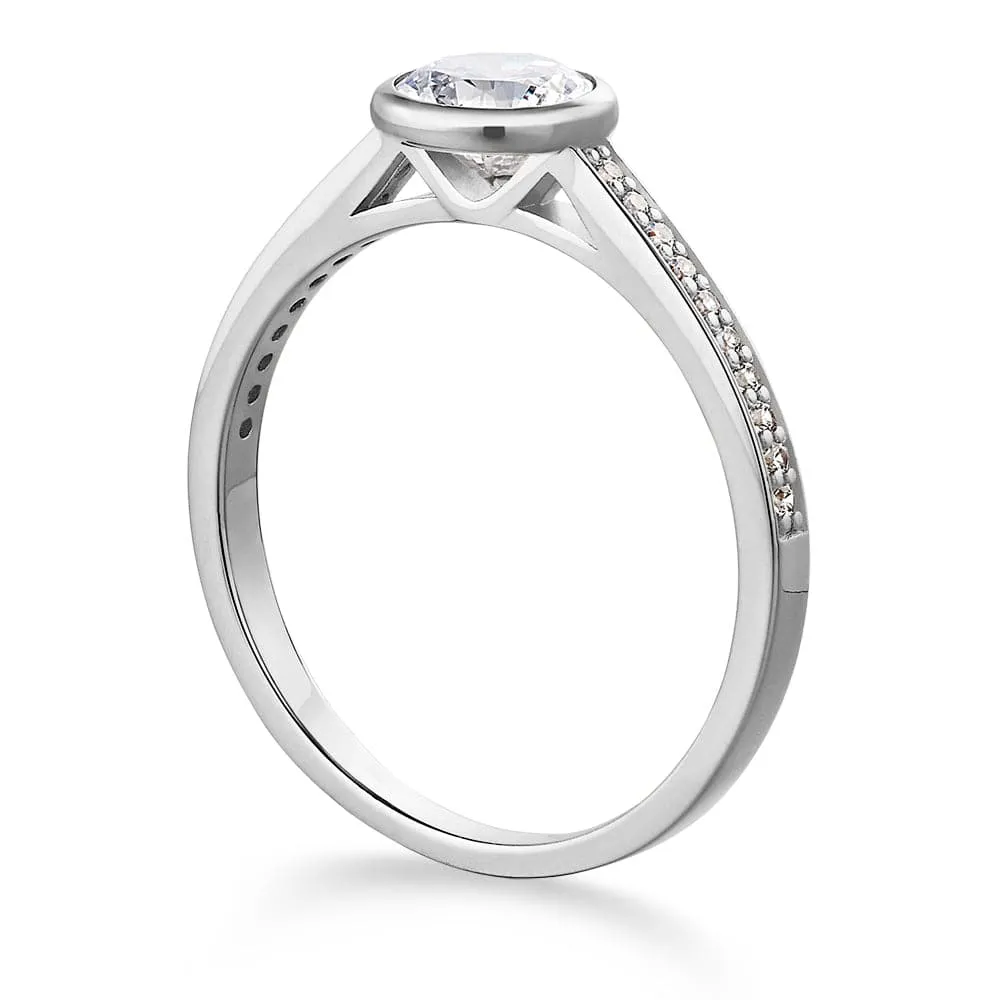 Classic Pavé Bezel Solitaire Ring