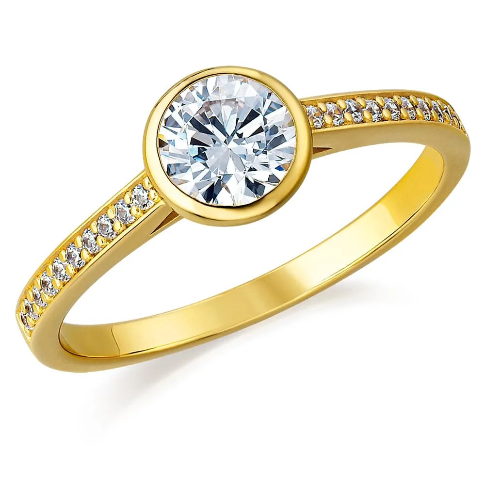 Classic Pavé Bezel Solitaire Ring