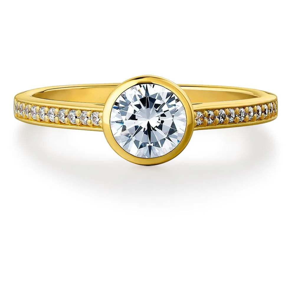 Classic Pavé Bezel Solitaire Ring