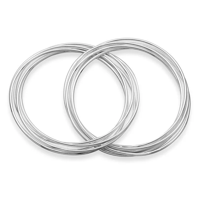 Classic silver plated ten circle bracelet