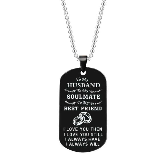 Couple Pendant Necklace Dog Tag