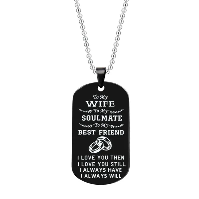 Couple Pendant Necklace Dog Tag