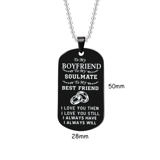 Couple Pendant Necklace Dog Tag