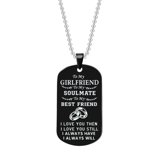 Couple Pendant Necklace Dog Tag