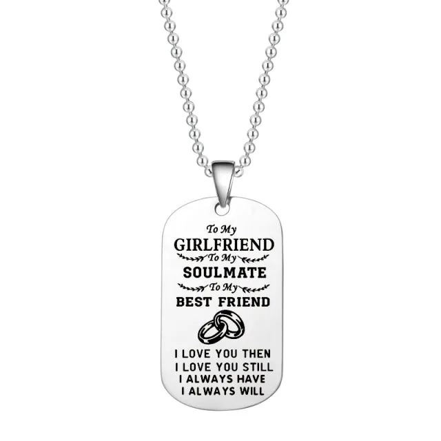 Couple Pendant Necklace Dog Tag