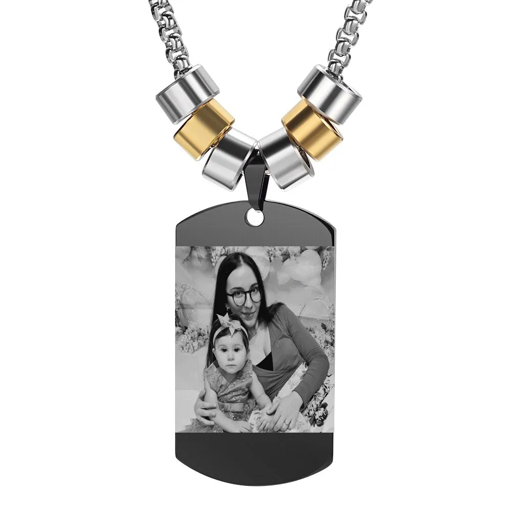 Custom Family Photo Love Necklace for Women Men Square Jewelry