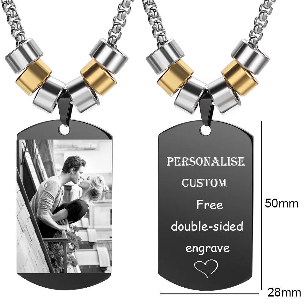 Custom Family Photo Love Necklace for Women Men Square Jewelry