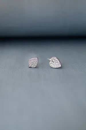 Dainty Leaf Sterling Silver Earrings