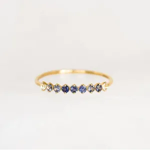 December Birthstone Ring 14k Gold - Ombre Cordierite