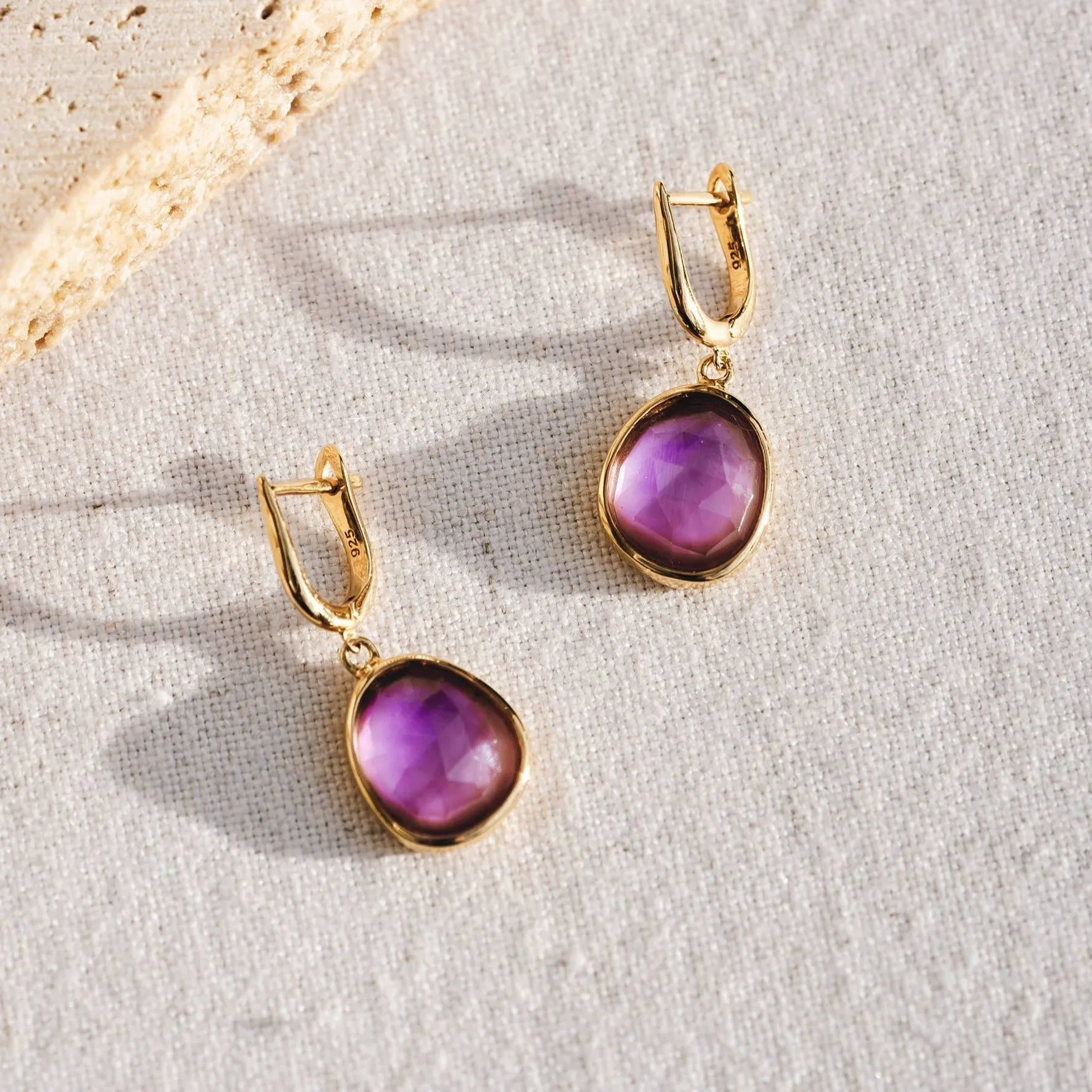 Deep Lavender Statement Earrings - Serendipity