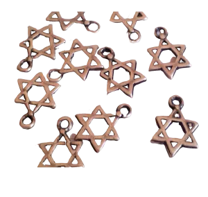 Delicate Charms for making jewels. Star of David Pendants. 10 pcs.