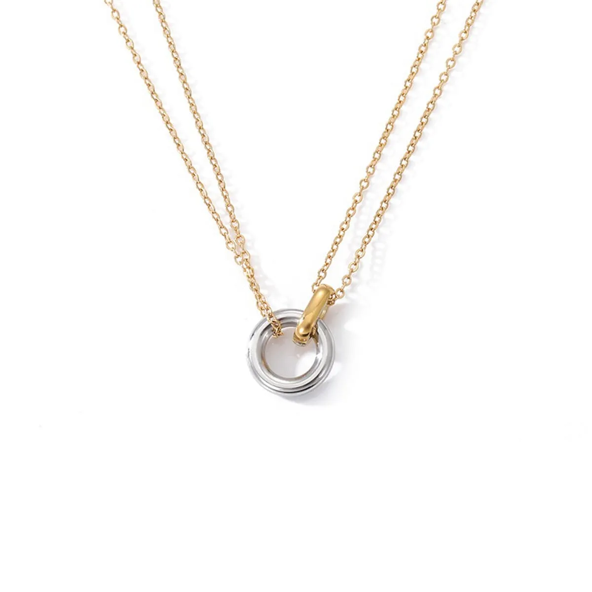 Double Circle Charm Necklace