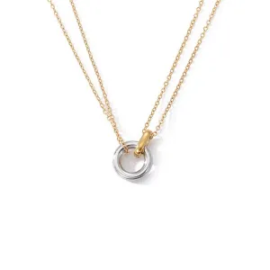 Double Circle Charm Necklace