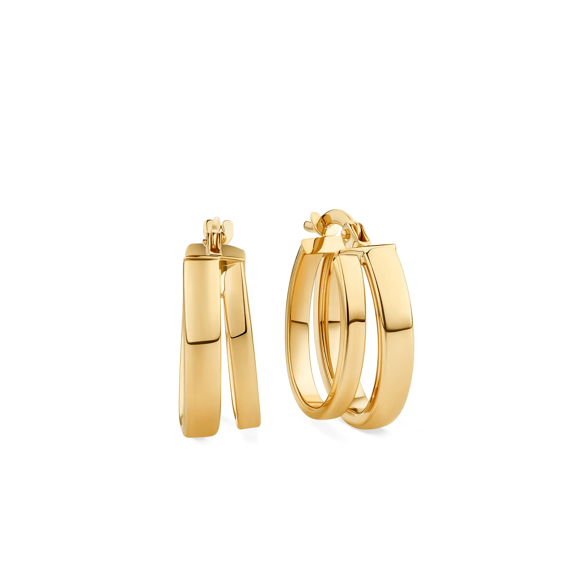 Double Hoop Earrings in 9ct Yellow Gold