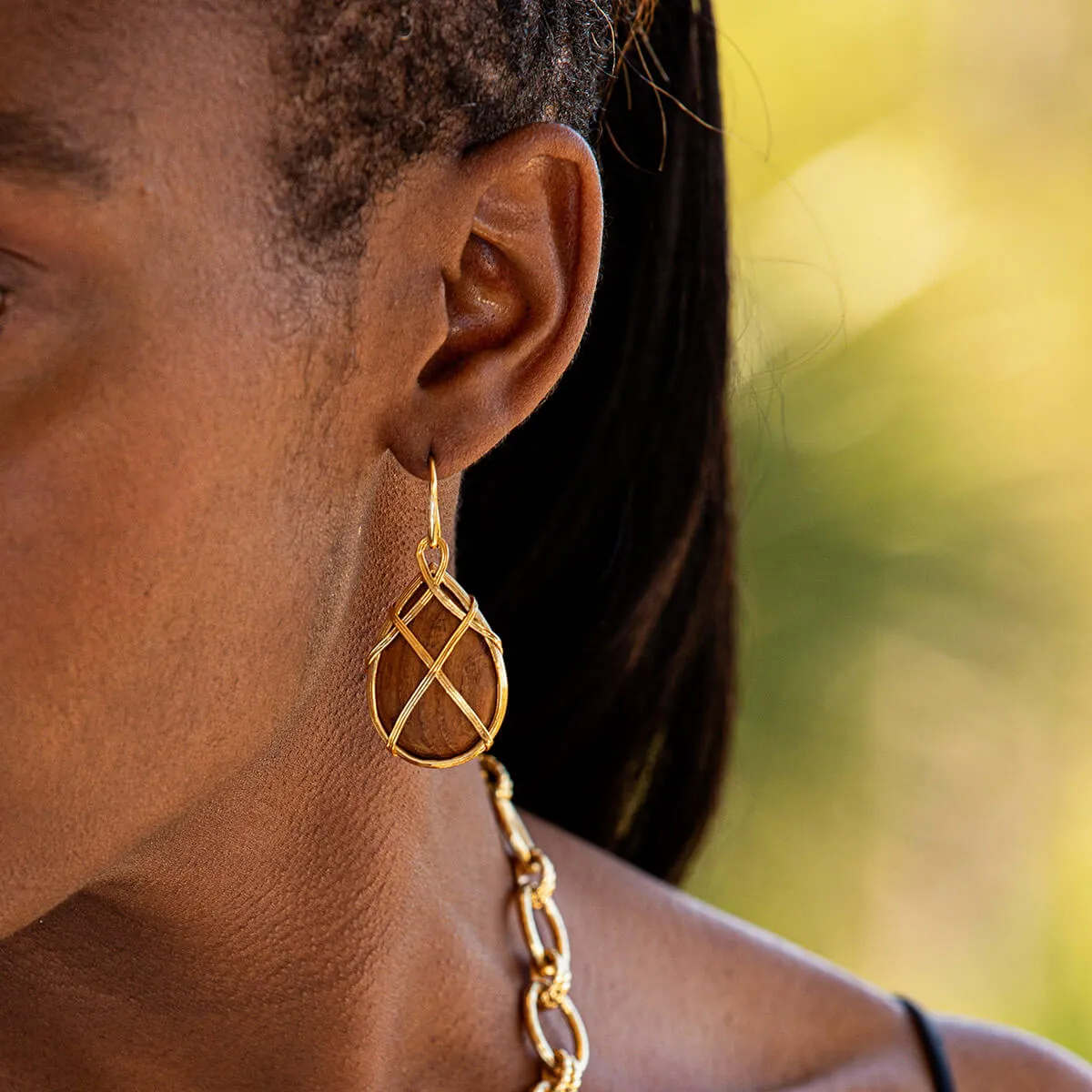 Earth Goddess Drop Earrings - Teak