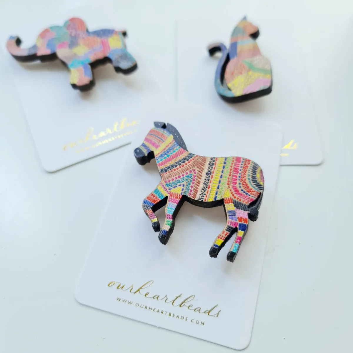 Elephant Dot Art Brooch