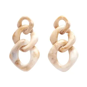 Erstwilder - Statement Marble Chain Earrings - Cream