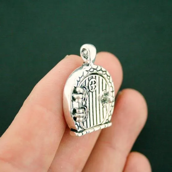 Fairy Door Locket Antique Silver Tone Charm- SC7275