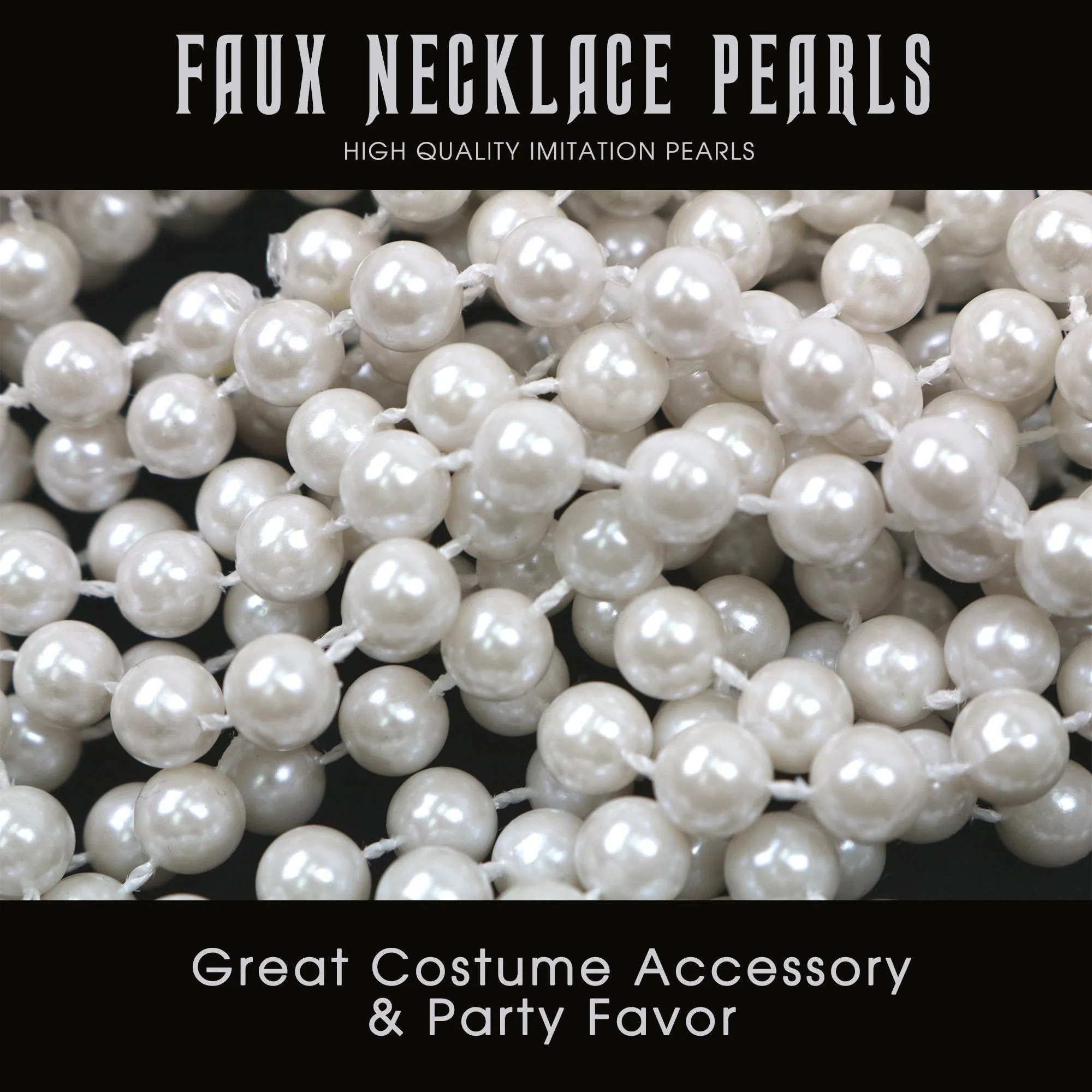 Faux White Pearl Necklaces - Pearl Beaded Necklace Party Favors - 12Pk