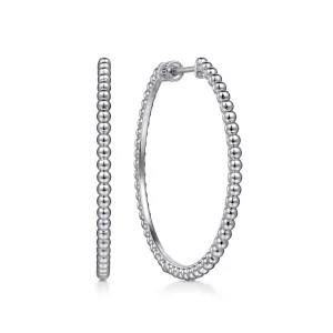 Gabriel & Co. Silver 40 MM Beaded Hoop Earrings EG14444SVJJJ