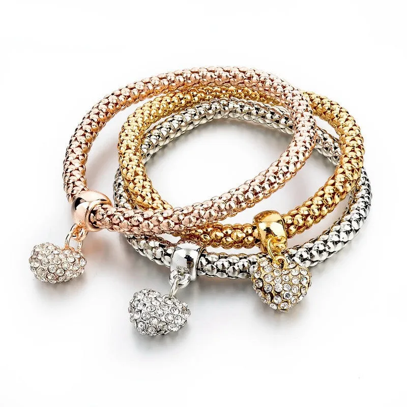 Girls Charm Bracelets Bangles Gold/Silver Plated Friendship Bracelets Bijioux Pendant Bracelet Pulseira Feminina