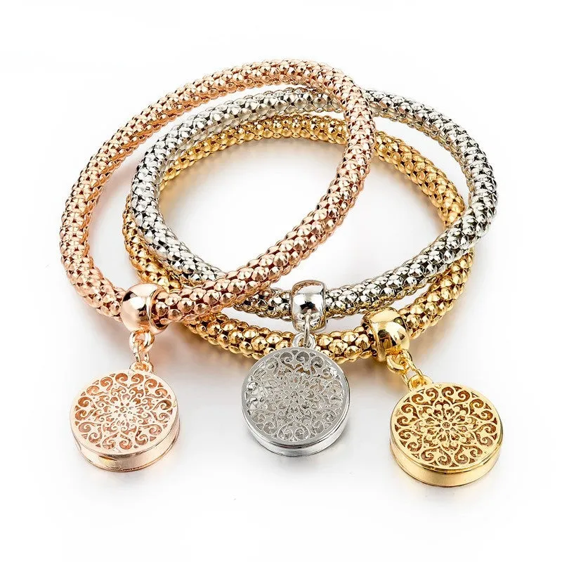 Girls Charm Bracelets Bangles Gold/Silver Plated Friendship Bracelets Bijioux Pendant Bracelet Pulseira Feminina