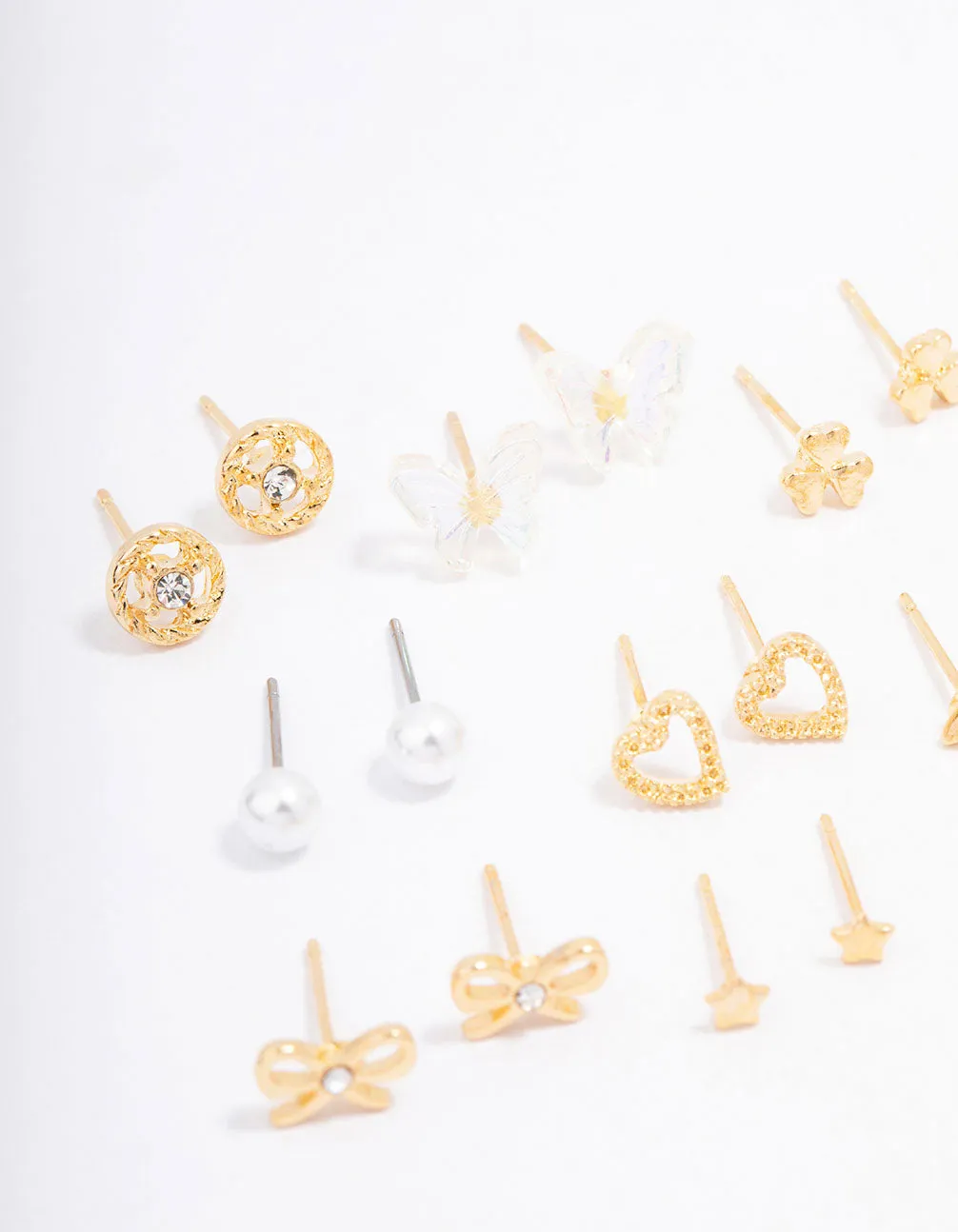 Gold Butterfly Stud Earring 12-Pack