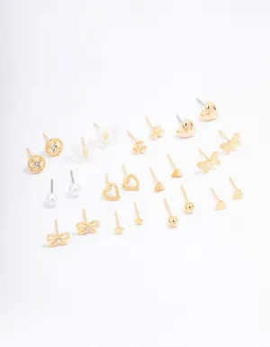 Gold Butterfly Stud Earring 12-Pack