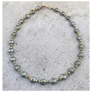 Golda Pyrite Beaded Necklace